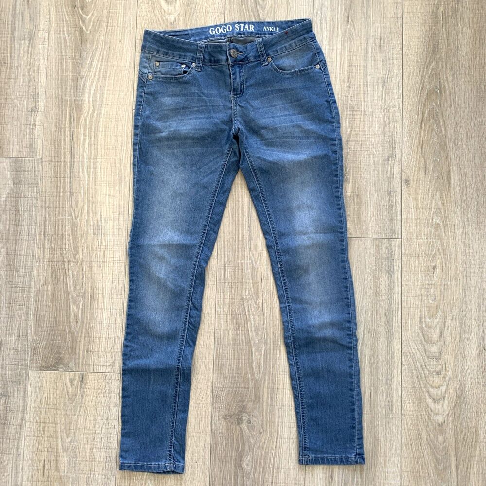 Gogo Star Ankle Skinny Stretch Denim Jeans Blue Women Size 7